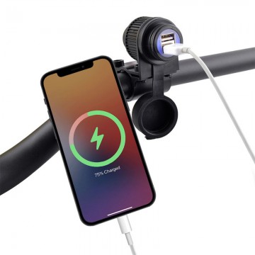 Puerto USB para moto (2 tomas)